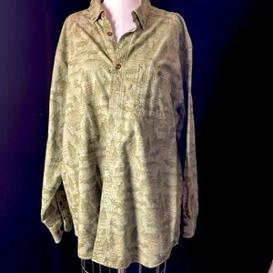 Men’s WOOLRICH Vintage Sz XXL 100% Cotton Reindeer Shirt Wood Buttons